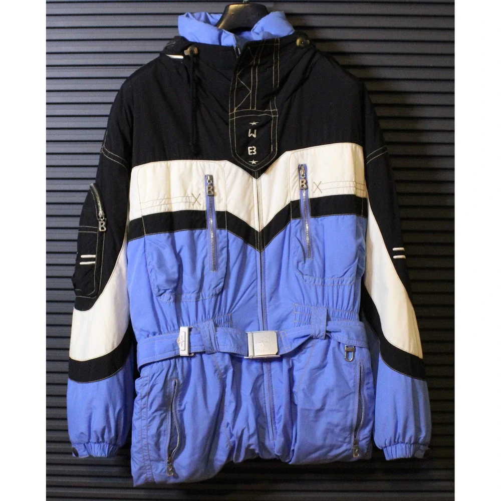 Bogner Ski Suit Mens 42L Blue Vintage One Piece Insulated Snow Suit Made in USA